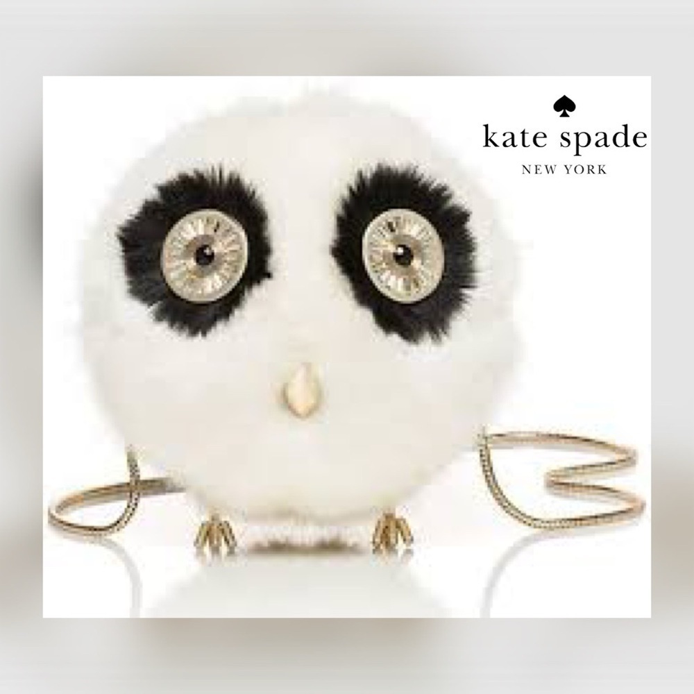 Kate Spade Blaze A Trail Fuzzy White Snow Owl Novelty Bag